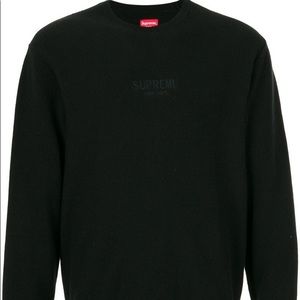 Supreme Pique Crewneck Sweater Black